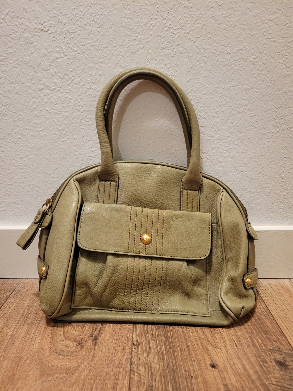 Sage Green Leather Liz Claiborne Purse Handbag